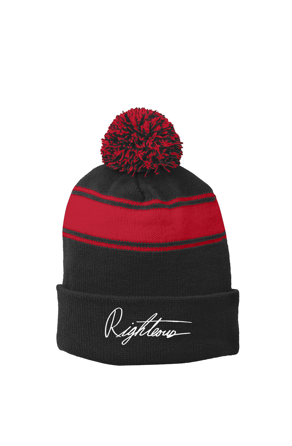 SIGNATURE EMBROIDERED POM BEANIE