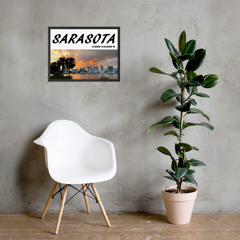 SARASOTA SKYLINE FRAMED POSTER