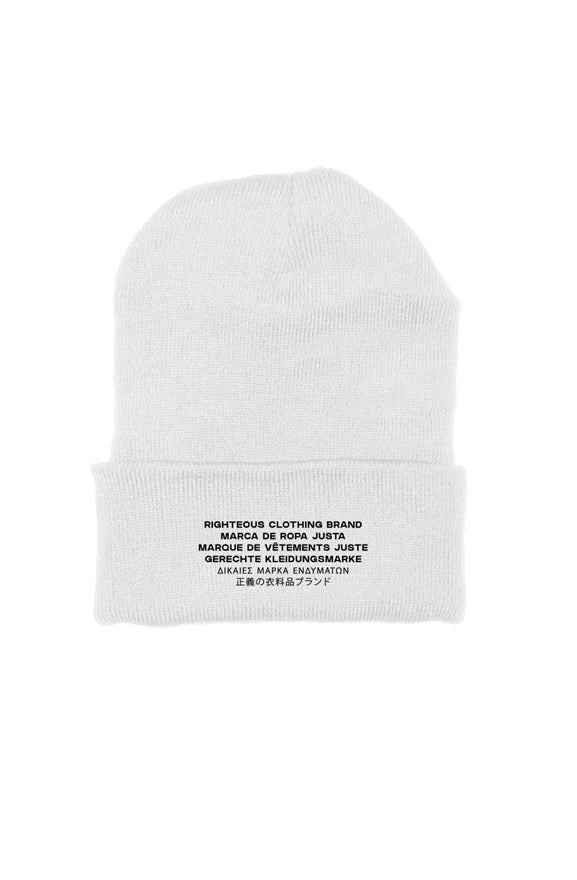 Righteous Embroidered Multilingual Premium Beanie