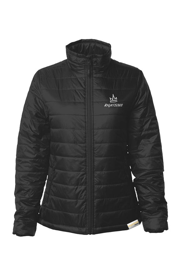 EMBROIDERED LOGO WOMENS SLIM PUFFER COAT