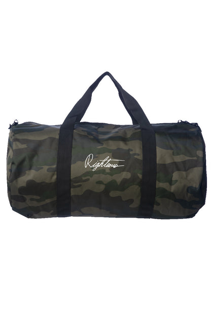 RIGHTEOUS EMBROIDERED SIGNATURE CAMO DUFFEL BAG