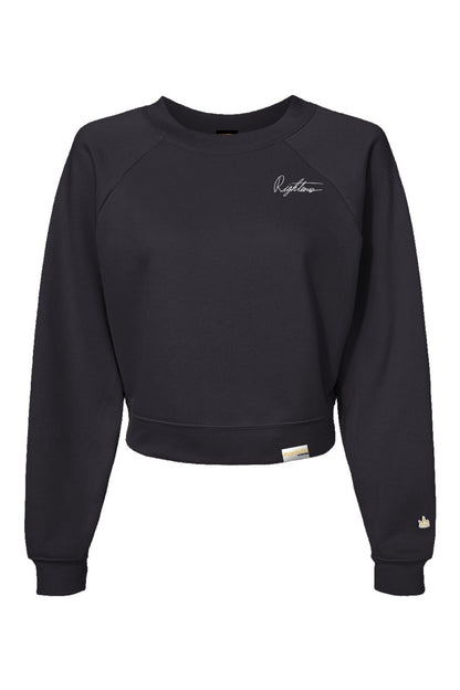 EMBROIDERED SIGNATURE CROP CREWNECK