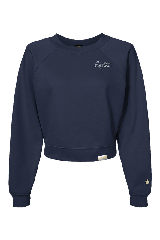 EMBROIDERED SIGNATURE CROP CREWNECK