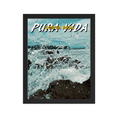 PURA VIDA COSTA RICA WAVES FRAMED POSTER