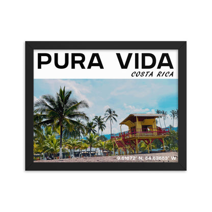 PURA VIDA SKYLINE FRAMED POSTER