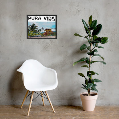 PURA VIDA SKYLINE FRAMED POSTER