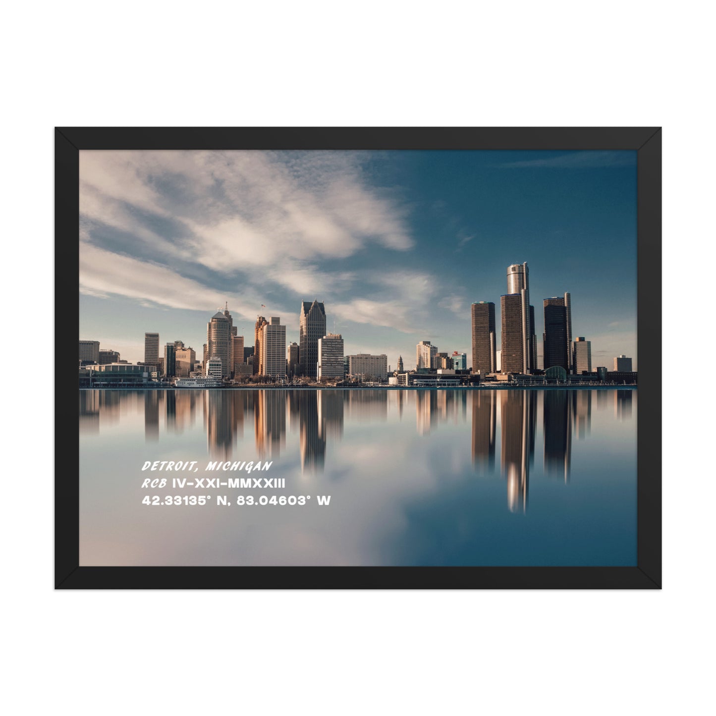 DETROIT SKYLINE FRAMED POSTER