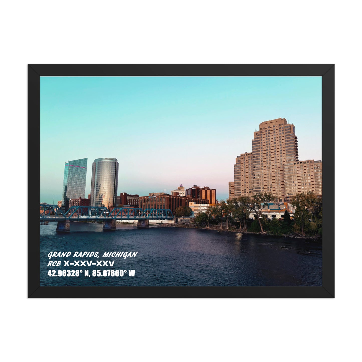 GRAND RAPIDS SKYLINE FRAMED POSTER