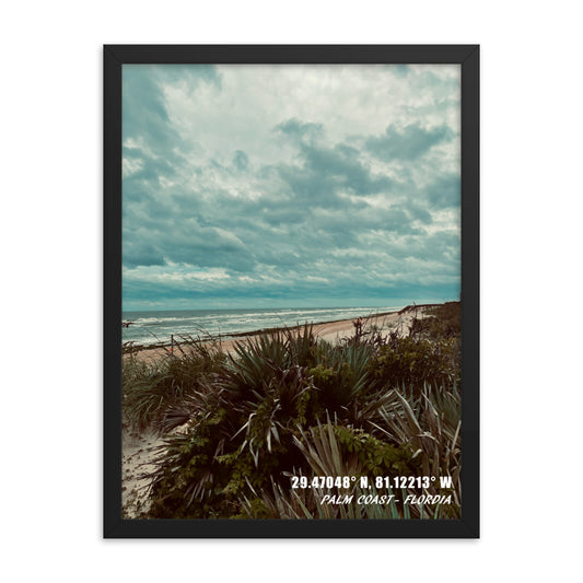 PALM COAST BEACH FRAMED POSTER