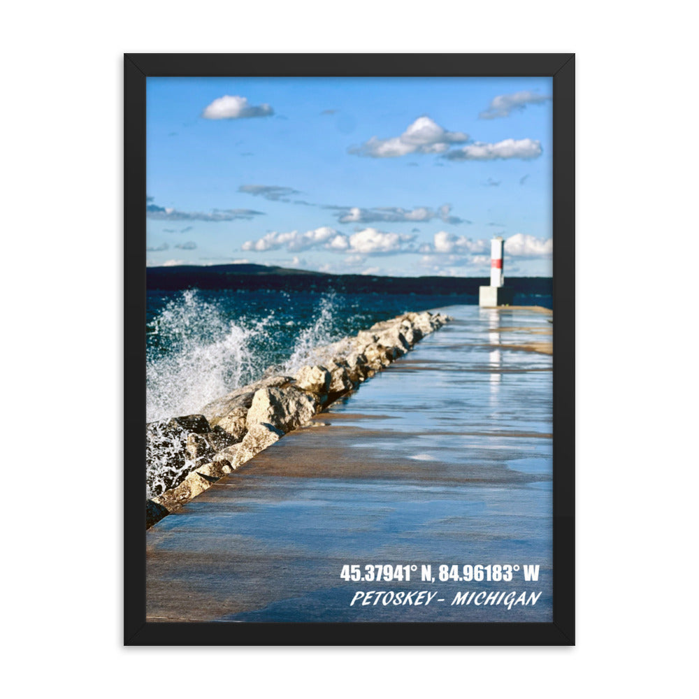 PETOSKEY PIER FRAMED POSTER